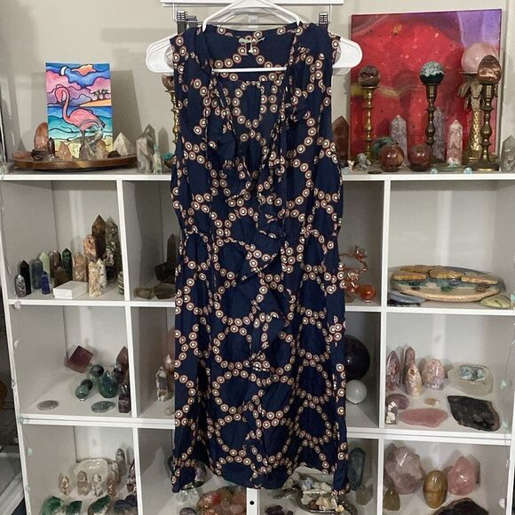 LIL anthropologie “bullseye dress” 100% silk size 8 / medium - Picture 2 of 5